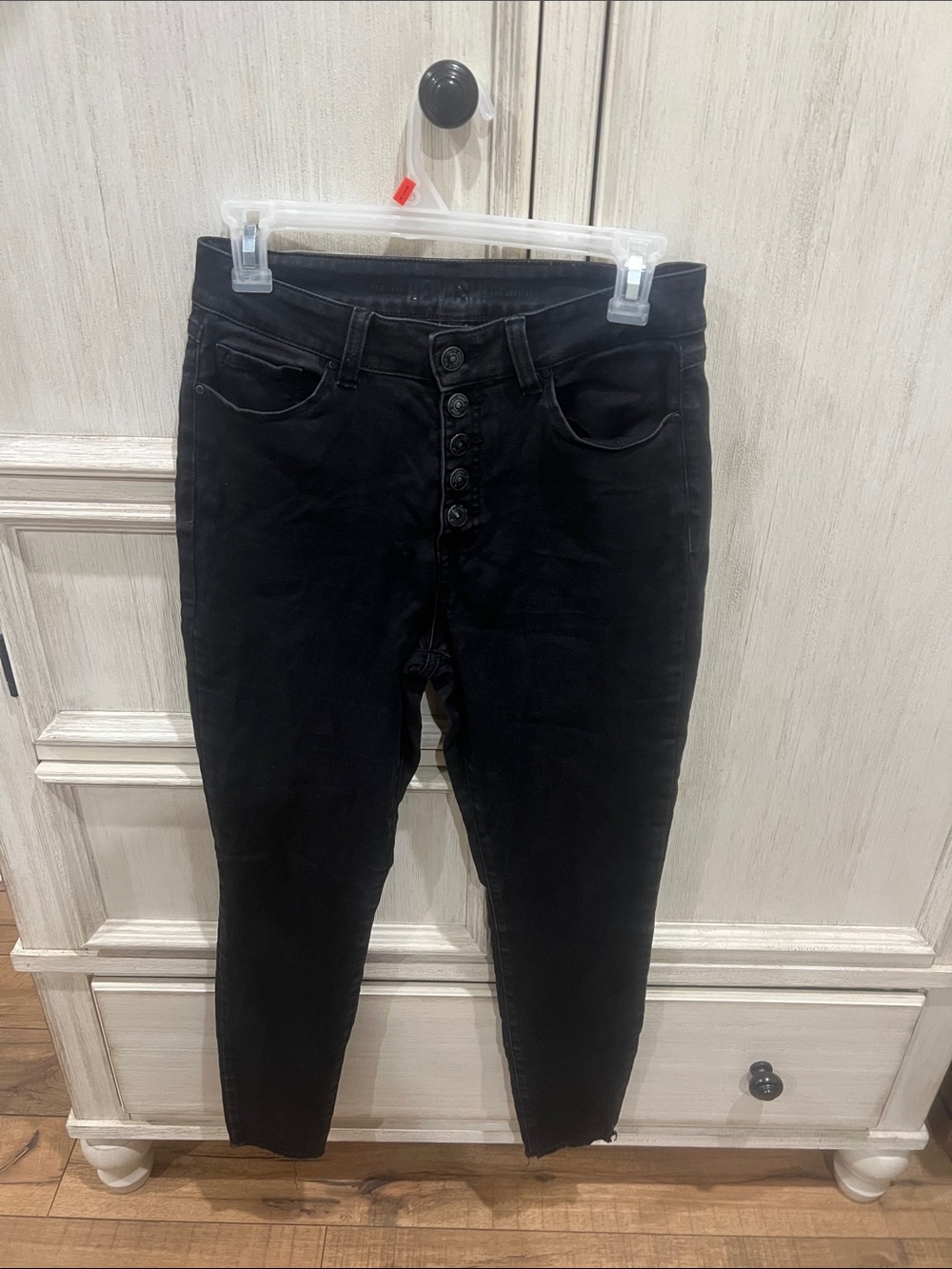 Rewash Black High-Rise Button-Fly Skinny Jeans